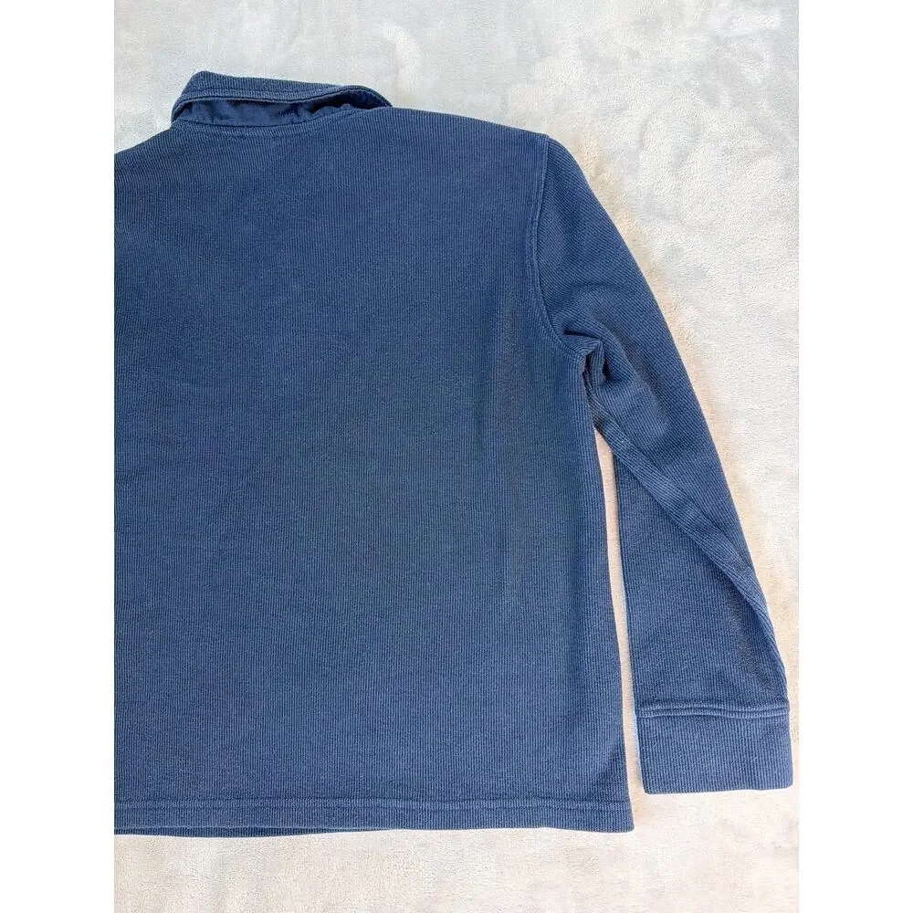 Old Navy Boys Long Sleeve Polo Shirt Navy Blue Uniform Soft Size Large 10-12